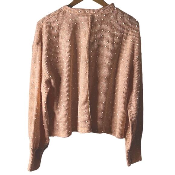 New In x Love Riche | Gauzy Lightweight Popcorn Knit Sweater | Pink | Large - Picture 2 of 7